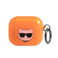 Karl Lagerfeld Airpods 3 Case - Fluorescent - Choupette - Oranje
