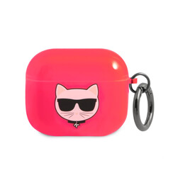 Karl Lagerfeld Airpods 3 Case - Fluorescent - Choupette - Pink