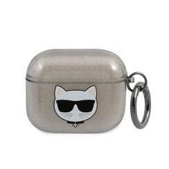 Karl Lagerfeld Airpods 3 Case - Glitter - Choupette - Black