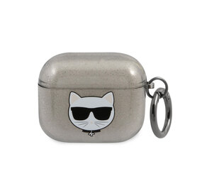 Karl Lagerfeld Karl Lagerfeld Airpods 3 Case - Glitter - Choupette - Zwart