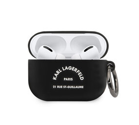 Karl Lagerfeld Karl Lagerfeld AirPods Pro & Pro 2 Case- Silicone - White RSG Logo - Zwart