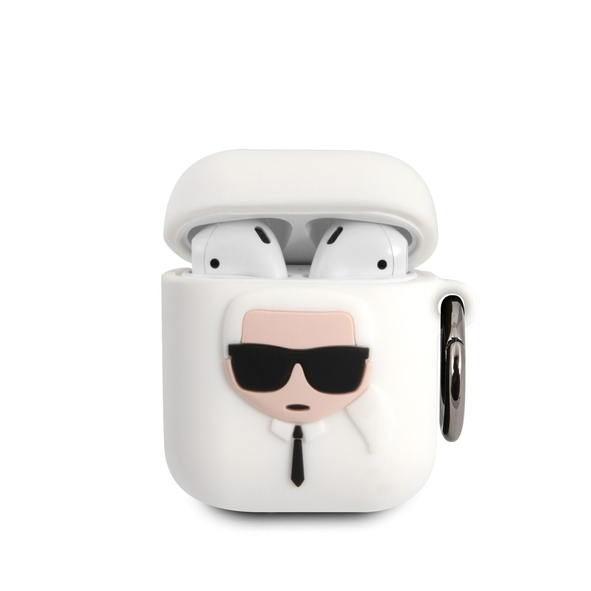 Karl Lagerfeld Karl Lagerfeld Airpods - Airpods 2 Case - Silicone - Ikonic Karl - Wit