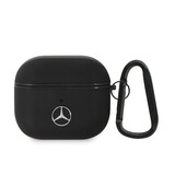 Mercedes-Benz Mercedes-Benz Airpods 3 Case - Genuine Leather - Black Hook - Zwart Mercedes-Benz Mercedes-Benz Airpods 3 Case - Genuine Leather - Black Hook - Zwart
