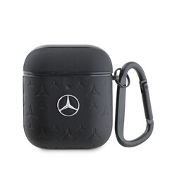 Mercedes-Benz Airpods - Airpods 2 Case - Genuine Leather - Stars Pattern - Black