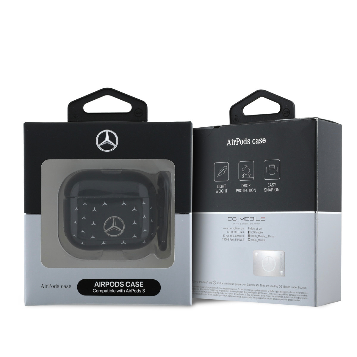 Mercedes-Benz Mercedes-Benz Airpods 3 Case - Stars Pattern Small - Zwart, foto 3 van 3