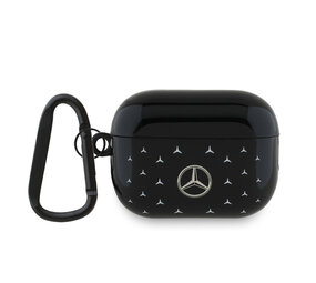 Mercedes-Benz Mercedes-Benz AirPods Pro & Pro 2 Case - Stars Pattern Small - Zwart
