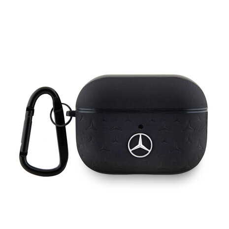 Mercedes-Benz Mercedes-Benz Airpods Pro & Pro 2 Case - Genuine Leather - Stars Pattern - Noir