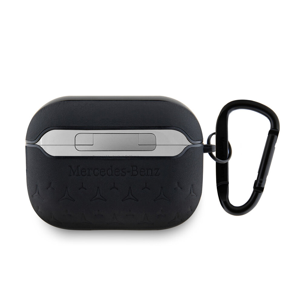 Mercedes-Benz Mercedes-Benz Airpods Pro & Pro 2 Case - Genuine Leather - Stars Pattern - Noir