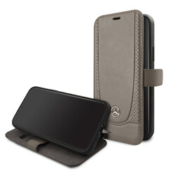 Mercedes-Benz iPhone 11 Pro Book-Case hul - Genuine Leather - Perforated Urban - Braun