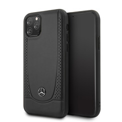 Mercedes-Benz iPhone 11 Pro Back cover case - Genuine Leather - Perforated Urban - Black