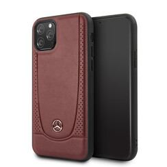 Mercedes-Benz iPhone 11 Pro Back cover case - Genuine Leather - Perforated Urban - Red