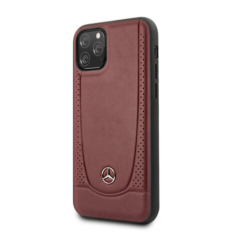 Mercedes-Benz Mercedes-Benz iPhone 11 Pro Back-Cover hul - Genuine Leather - Perforated Urban - Rot Mercedes-Benz Mercedes-Benz iPhone 11 Pro Back-Cover hul - Genuine Leather - Perforated Urban - Rot