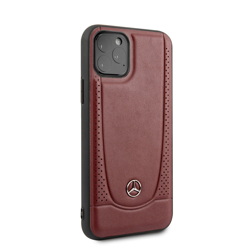 Mercedes-Benz Mercedes-Benz iPhone 11 Pro Back-Cover hul - Genuine Leather - Perforated Urban - Rot Mercedes-Benz Mercedes-Benz iPhone 11 Pro Back-Cover hul - Genuine Leather - Perforated Urban - Rot
