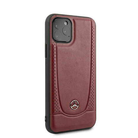 Mercedes-Benz Mercedes-Benz iPhone 11 Pro Back-Cover hul - Genuine Leather - Perforated Urban - Rot Mercedes-Benz Mercedes-Benz iPhone 11 Pro Back-Cover hul - Genuine Leather - Perforated Urban - Rot
