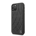 Mercedes-Benz Mercedes-Benz iPhone 11 Pro Backcover hoesje - Genuine Leather - Perforated Bow Line - Zwart