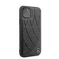 Mercedes-Benz Mercedes-Benz iPhone 11 Pro Backcover hoesje - Genuine Leather - Perforated Bow Line - Zwart