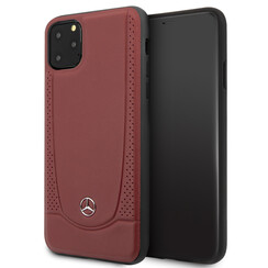 Mercedes-Benz iPhone 11 Pro Max Back cover case - Genuine Leather - Perforated Urban - Red