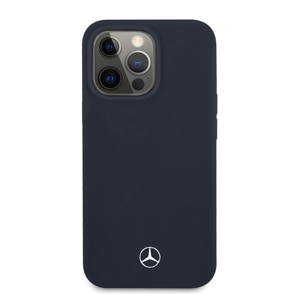 Mercedes-Benz Mercedes-Benz iPhone 13 Pro Back-Cover hul - Silicone - Blau Mercedes-Benz Mercedes-Benz iPhone 13 Pro Back-Cover hul - Silicone - Blau