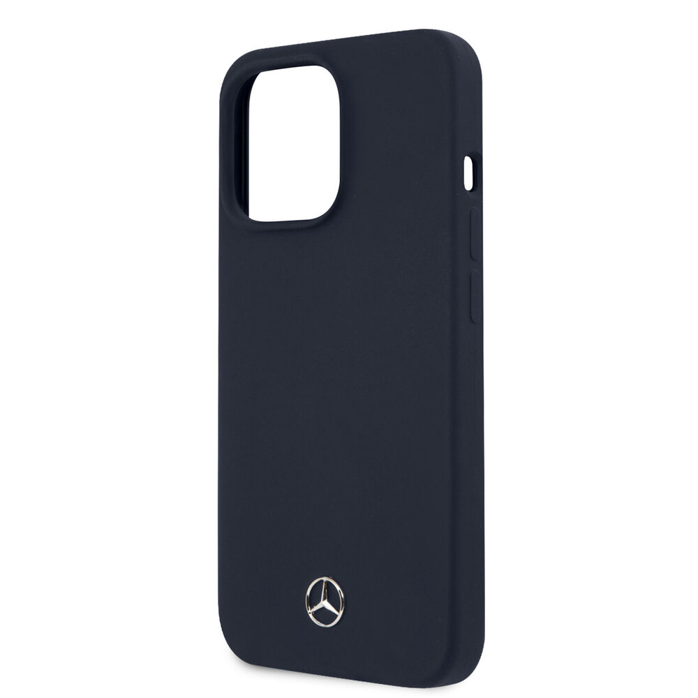 Mercedes-Benz Mercedes-Benz iPhone 13 Pro Back-Cover hul - Silicone - Blau Mercedes-Benz Mercedes-Benz iPhone 13 Pro Back-Cover hul - Silicone - Blau