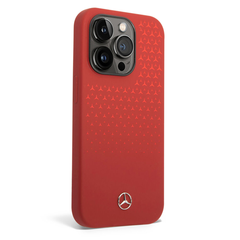 Mercedes-Benz Mercedes-Benz iPhone 14 Pro Back-Cover hul - Double Layer - Gradient Star Pattern Vertical - Rot Mercedes-Benz Mercedes-Benz iPhone 14 Pro Back-Cover hul - Double Layer - Gradient Star Pattern Vertical - Rot