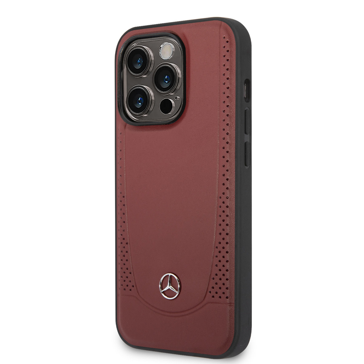 Mercedes-Benz Mercedes-Benz iPhone 14 Pro Backcover hoesje - Genuine Leather - Perforated - Rood, foto 2 van 6