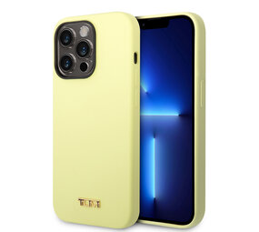 Tumi Tumi iPhone 14 Pro Backcover hoesje - Liquid Silicone - Women Collection - Geel Tumi Tumi iPhone 14 Pro Backcover hoesje - Liquid Silicone - Women Collection - Geel