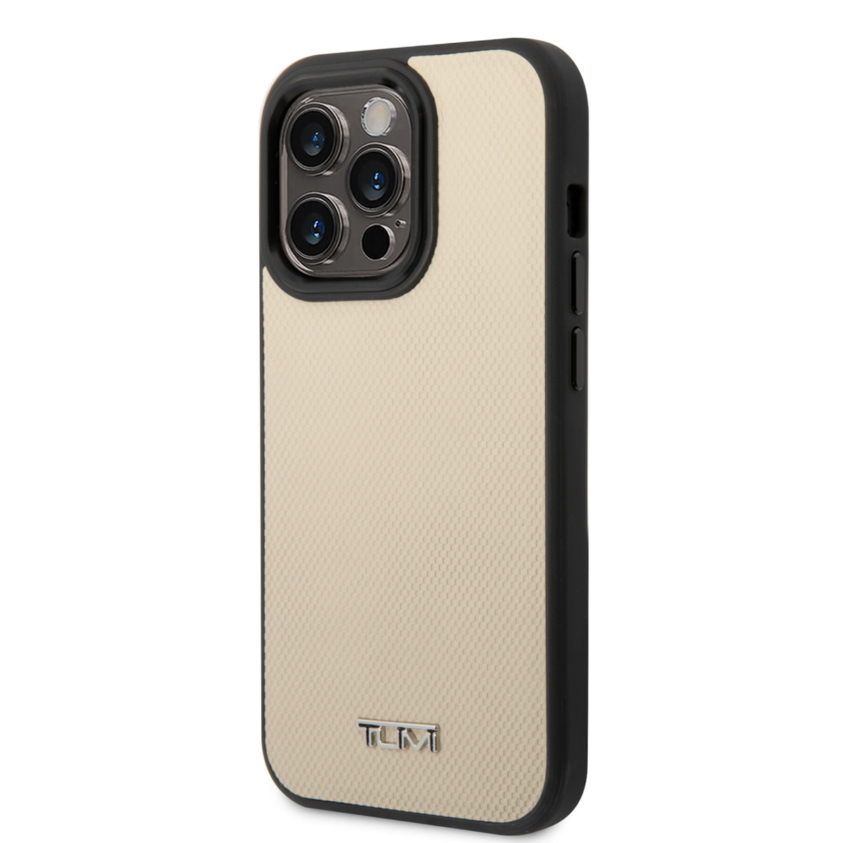Tumi Tumi iPhone 14 Pro Backcover hoesje - Magsafe - Leather - Embossed Balistic Pattern - Beige, foto 2 van 6