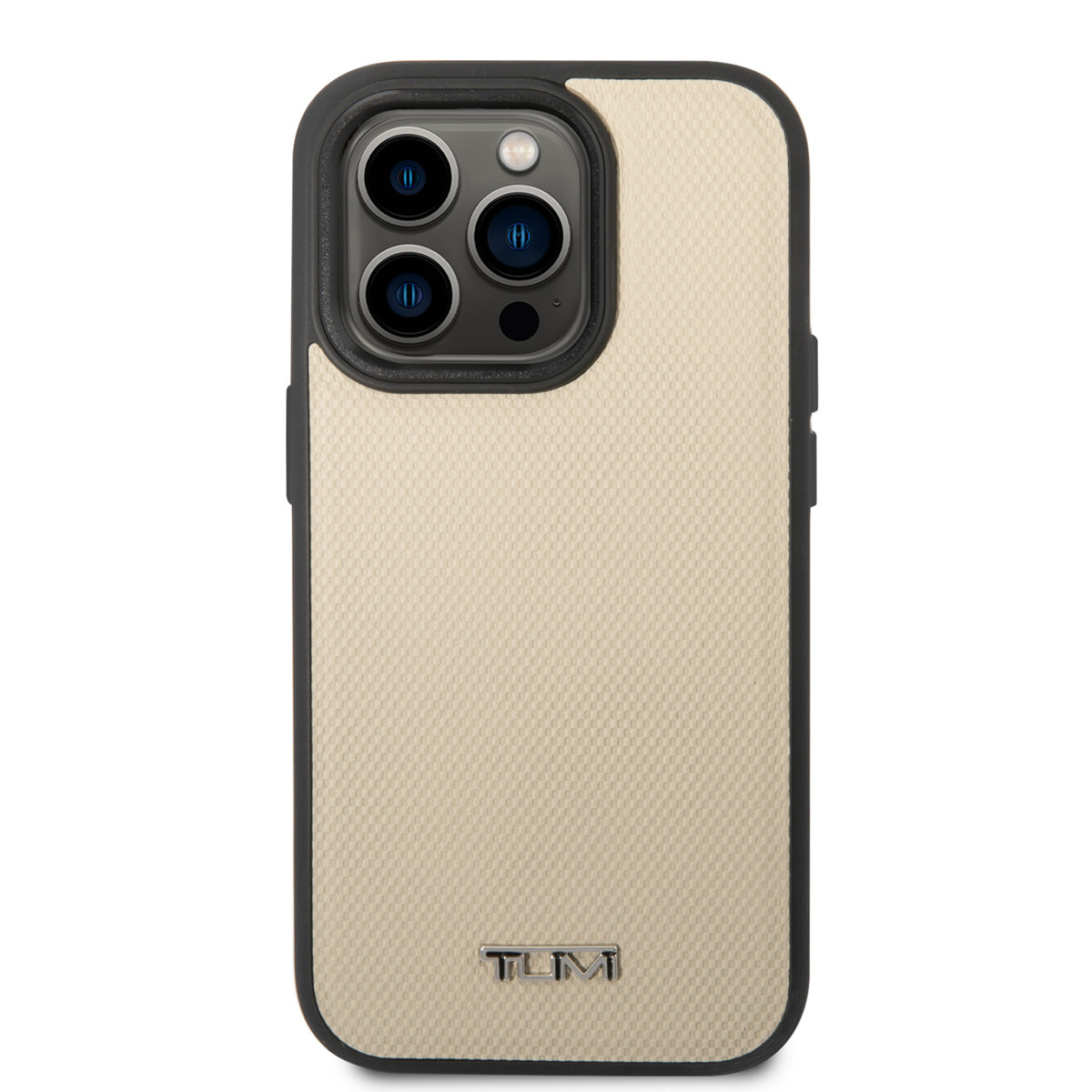 Tumi Tumi iPhone 14 Pro Backcover hoesje - Magsafe - Leather - Embossed Balistic Pattern - Beige, foto 3 van 6