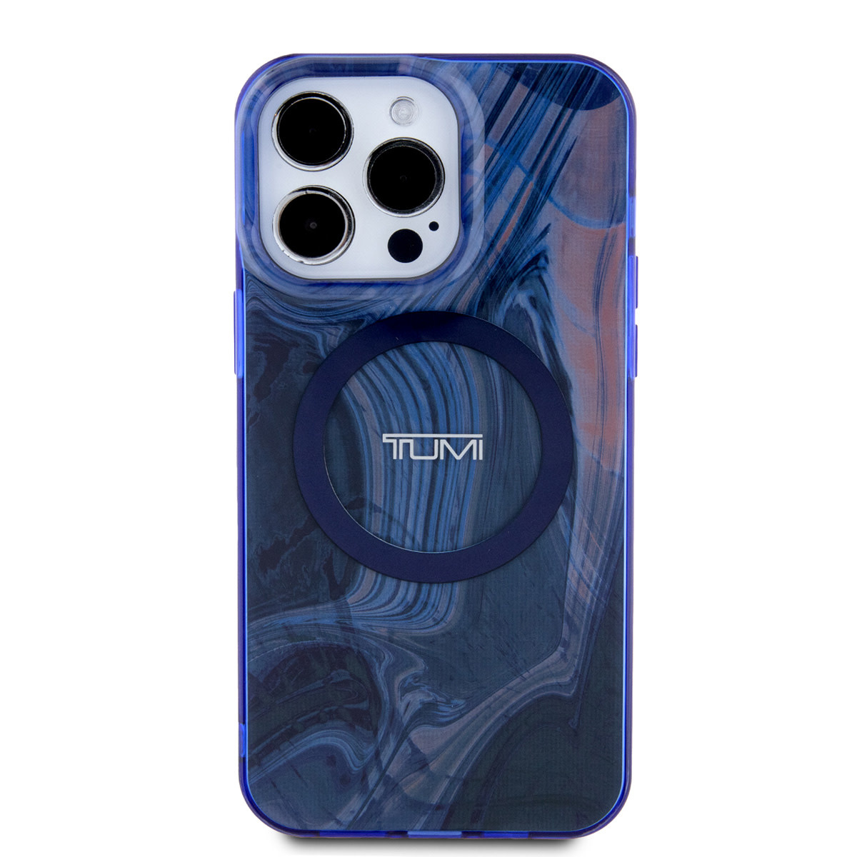 Tumi Tumi iPhone 15 Pro Backcover hoesje - Magsafe - Double Layer - Liquid Print - Blauw, foto 3 van 6