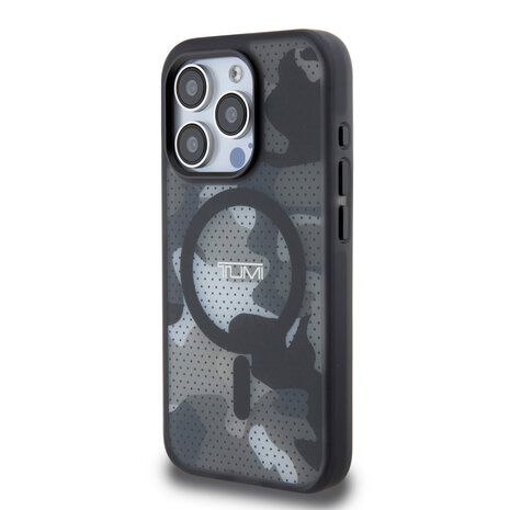 Tumi Tumi iPhone 15 Pro Back cover case - Magsafe - Frosted Camouflage Design - Black Tumi Tumi iPhone 15 Pro Back cover case - Magsafe - Frosted Camouflage Design - Black