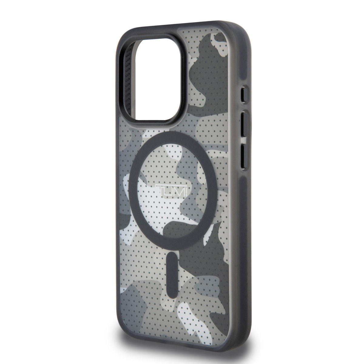 Tumi Tumi iPhone 15 Pro Backcover hoesje - Magsafe - Frosted Camouflage Design - Zwart, foto 5 van 6