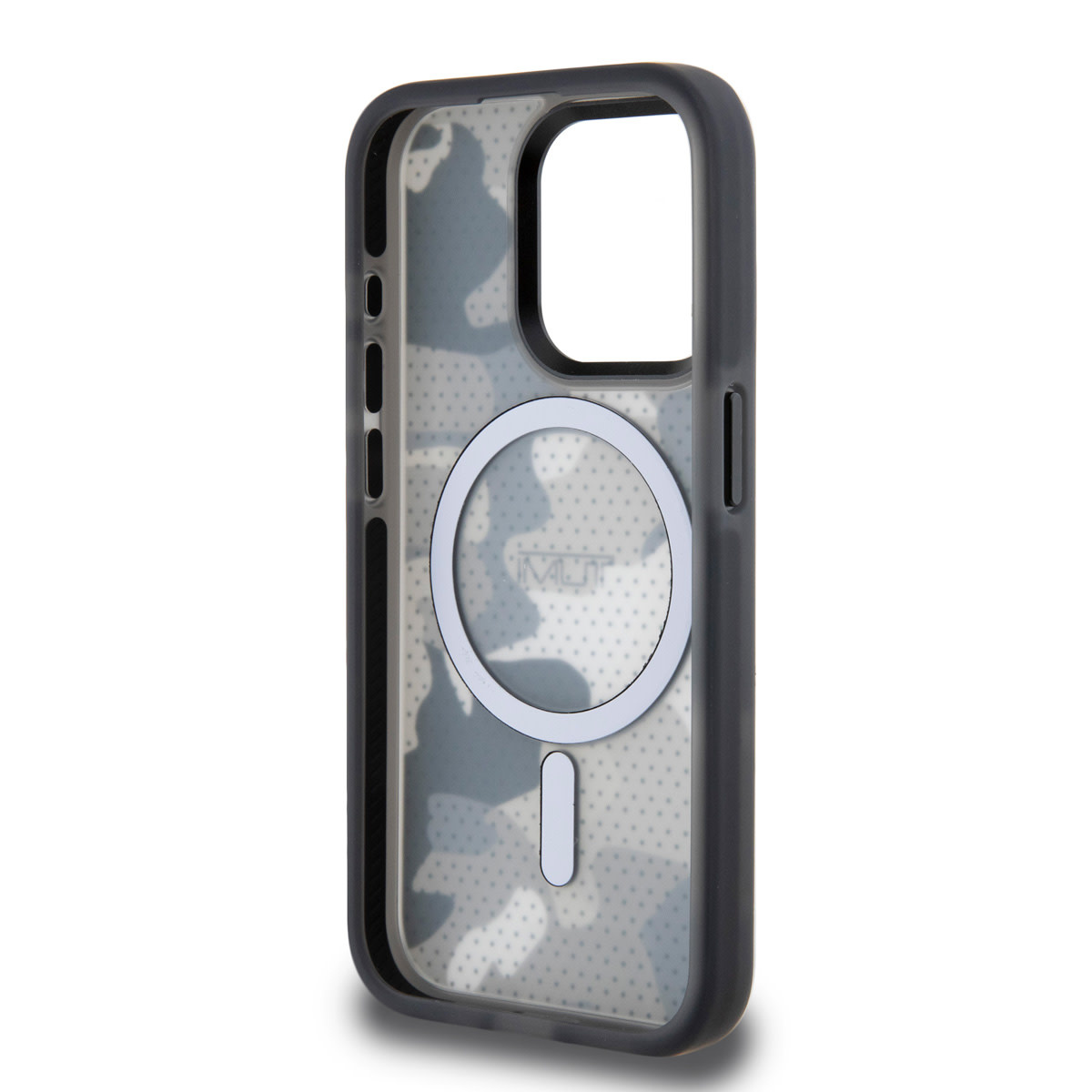 Tumi Tumi iPhone 15 Pro Backcover hoesje - Magsafe - Frosted Camouflage Design - Zwart, foto 6 van 6