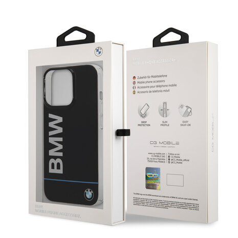 BMW BMW iPhone 13 Pro Back-Cover hul - Blue Line - Big Logo - Schwarz BMW BMW iPhone 13 Pro Back-Cover hul - Blue Line - Big Logo - Schwarz