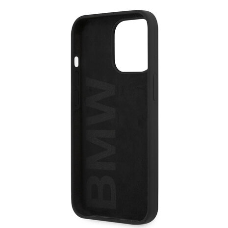 BMW BMW iPhone 13 Pro Backcover hoesje - Silicone - Big Logo - Zwart
