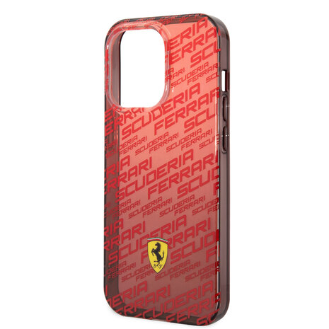Ferrari Ferrari iPhone 14 Pro Backcover hoesje - SF Allover - Rood Ferrari Ferrari iPhone 14 Pro Backcover hoesje - SF Allover - Rood