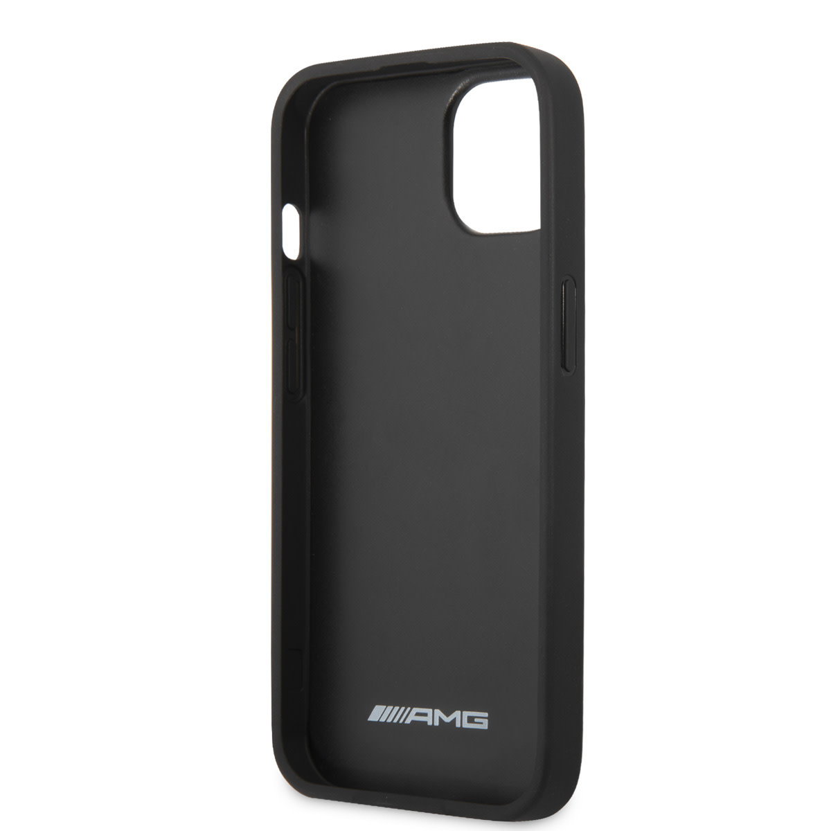AMG AMG iPhone 14 & 13 Backcover hoesje - Carbon Effect - Leather & Red Stitching - Zwart, foto 6 van 6