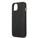 AMG AMG iPhone 14 & 13 Backcover hoesje - Carbon Effect - Leather & Red Stitching - Zwart AMG AMG iPhone 14 & 13 Backcover hoesje - Carbon Effect - Leather & Red Stitching - Zwart