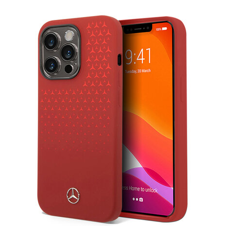 Mercedes-Benz Mercedes-Benz iPhone 14 Pro Back-Cover hul - Double Layer - Gradient Star Pattern Vertical - Rot Mercedes-Benz Mercedes-Benz iPhone 14 Pro Back-Cover hul - Double Layer - Gradient Star Pattern Vertical - Rot