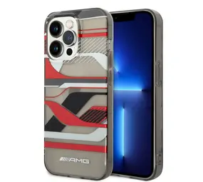 AMG AMG iPhone 14 & 13 Backcover hoesje - Double Layer - Expressive Red Graphic Design - Transparant AMG AMG iPhone 14 & 13 Backcover hoesje - Double Layer - Expressive Red Graphic Design - Transparant
