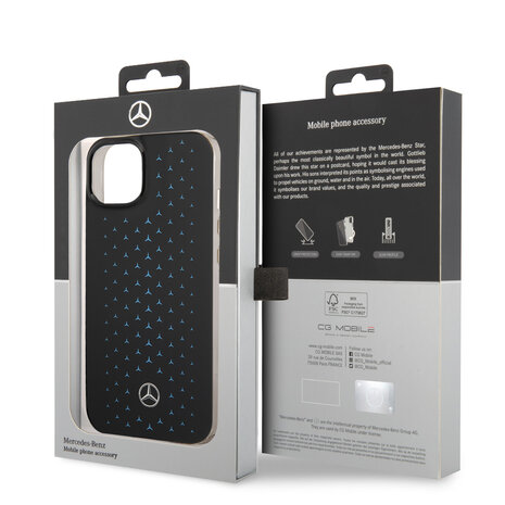 Mercedes-Benz Mercedes-Benz iPhone 14 Plus & 15 Plus Back-Cover hul - Double Layer - Gradient Star Pattern - Schwarz Mercedes-Benz Mercedes-Benz iPhone 14 Plus & 15 Plus Back-Cover hul - Double Layer - Gradient Star Pattern - Schwarz