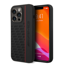 AMG iPhone 14 Pro Backcover hoesje - Double Layer - Carbon Pattern - Zwart