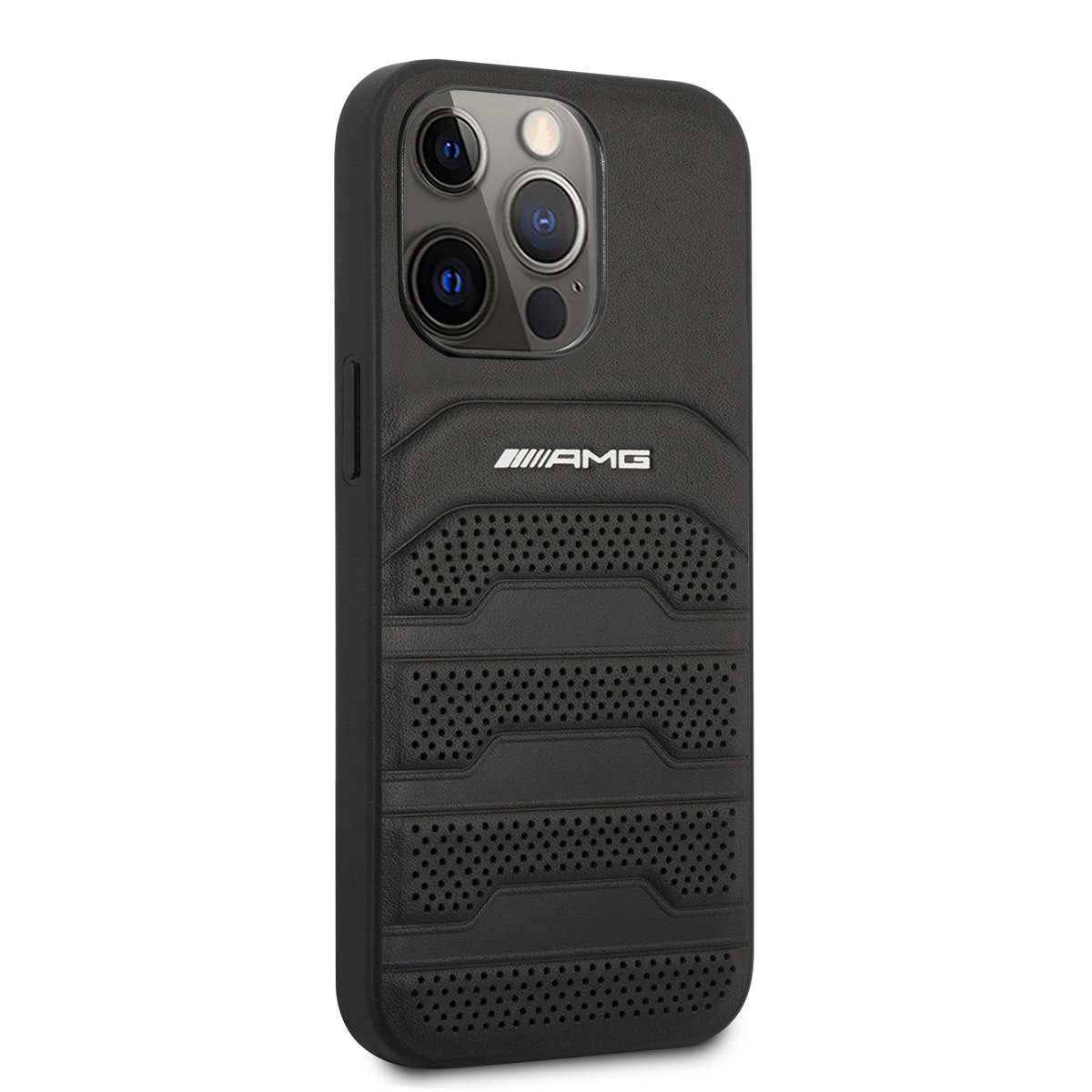 AMG AMG iPhone 14 Pro Backcover hoesje - Debossed Lines - White Logo - Zwart, foto 4 van 6