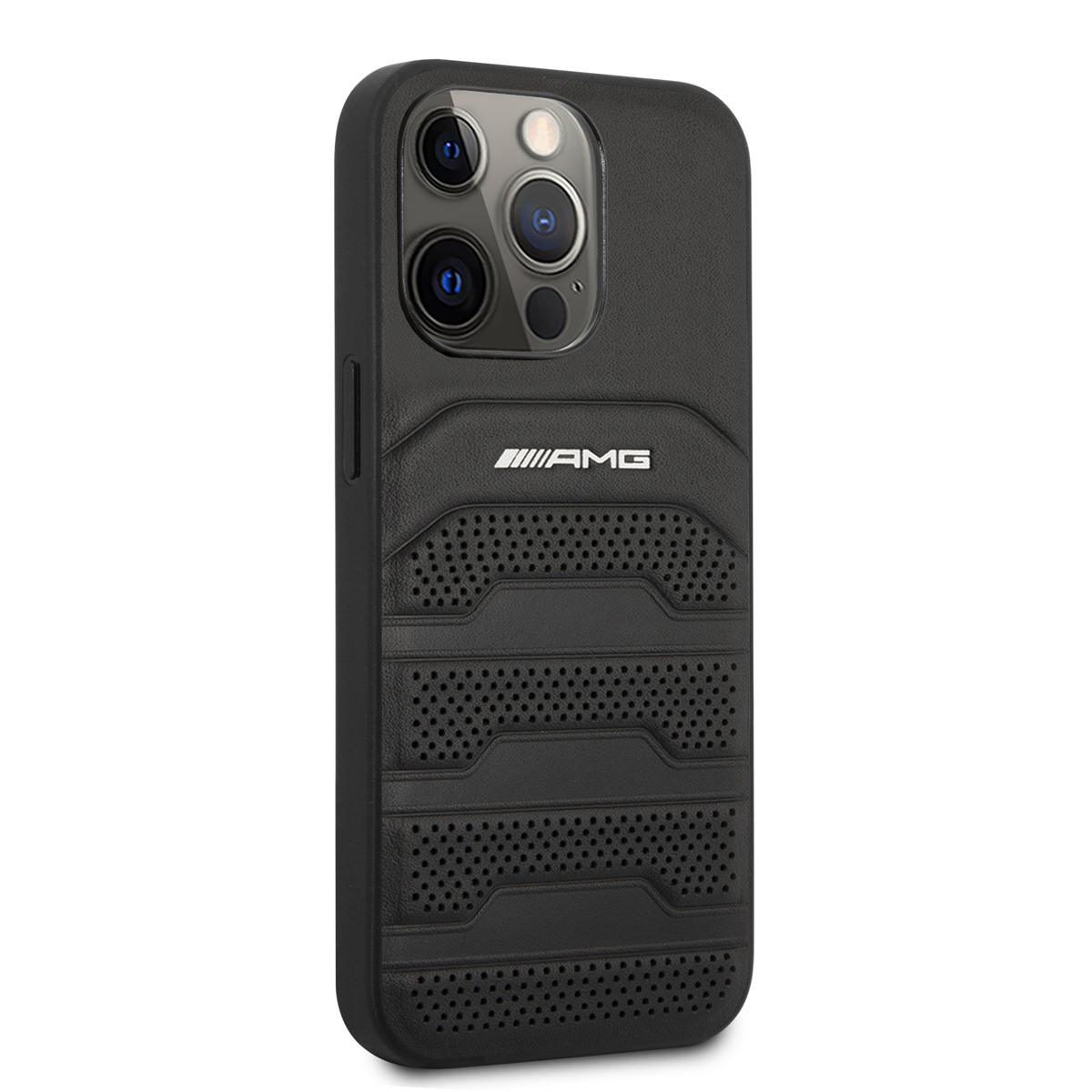 AMG AMG iPhone 14 Pro Max Backcover hoesje - Debossed Lines - White Logo - Zwart, foto 4 van 6