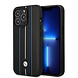 BMW BMW iPhone 14 Pro Back cover case - Leather Signature - Hot Stamp Lines Blue - Black BMW BMW iPhone 14 Pro Back cover case - Leather Signature - Hot Stamp Lines Blue - Black