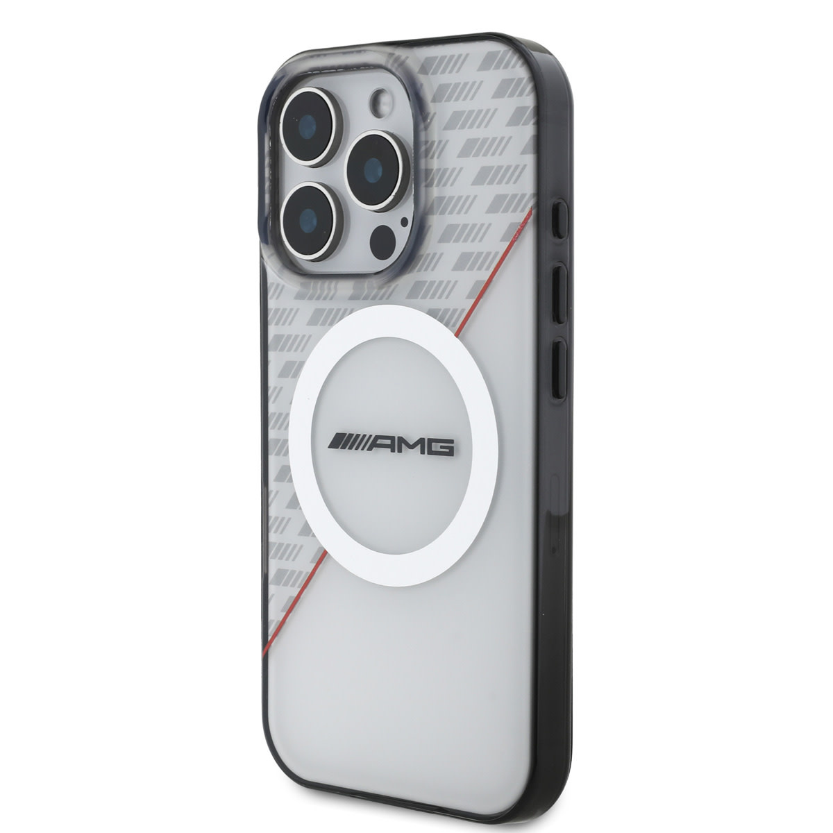 AMG AMG iPhone 16 Pro Backcover hoesje - Magsafe - Double Layer - White Circle - Transparant, foto 2 van 6