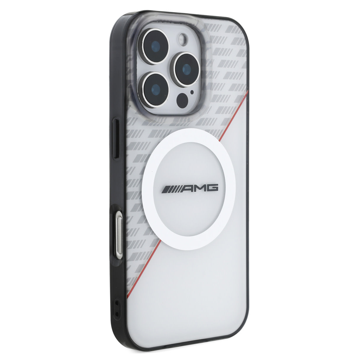AMG AMG iPhone 16 Pro Backcover hoesje - Magsafe - Double Layer - White Circle - Transparant, foto 4 van 6
