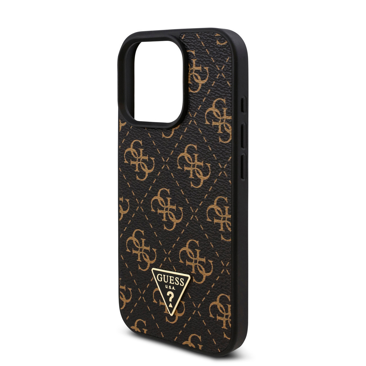 Guess Guess iPhone 16 Pro Backcover hoesje - 4G Background - Triangle Logo - Zwart, foto 5 van 6