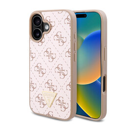 Guess Guess iPhone 16 Back cover case - 4G Background - Triangle Logo - White Guess Guess iPhone 16 Back cover case - 4G Background - Triangle Logo - White