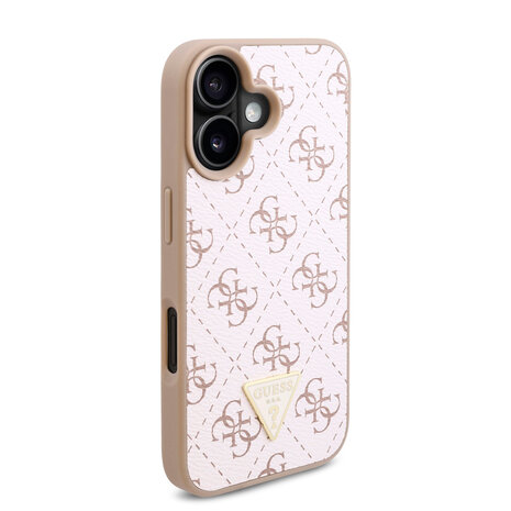 Guess Guess iPhone 16 Back cover case - 4G Background - Triangle Logo - White Guess Guess iPhone 16 Back cover case - 4G Background - Triangle Logo - White