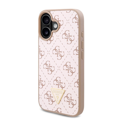 Guess Guess iPhone 16 Back cover case - 4G Background - Triangle Logo - White Guess Guess iPhone 16 Back cover case - 4G Background - Triangle Logo - White